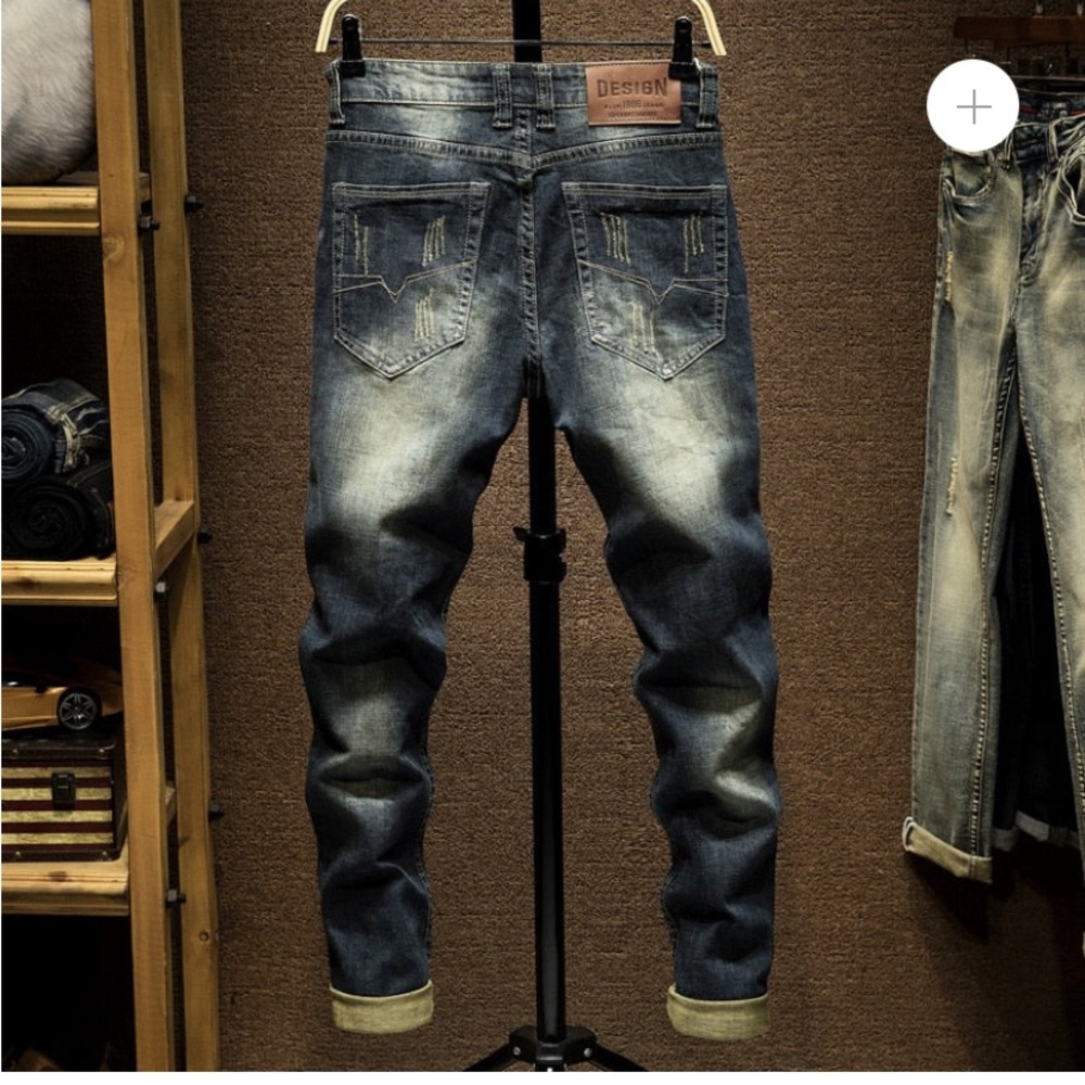 Brand new with tags, the jungle goods, clothing, distressed, dark denim jeans 36 - Picture 2 of 3
